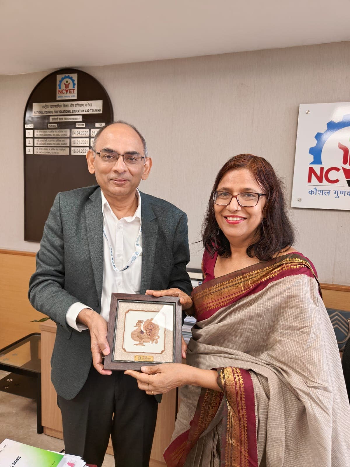 The Vice-Chancellor and the Registrar of YISU visited New Delhi and made a courtesy call on 03-09-2025 with the Hon'ble Union Minister for Education, Sri Dharmendra Pradhan. They also interacted with the leadership of the National Council of Education and Vocational Training (NCEVT) for getting status of awarding body to YISU. image 2