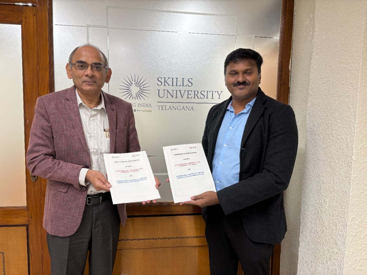 On 29 Oct 25, an MoU was entered in to between Young India Skills University and International Academy of Computer Graphics Multimedia College, Hyderabad on according affiliation for the conduct of four intensive skill-based courses in Anime and graphics. image 1
